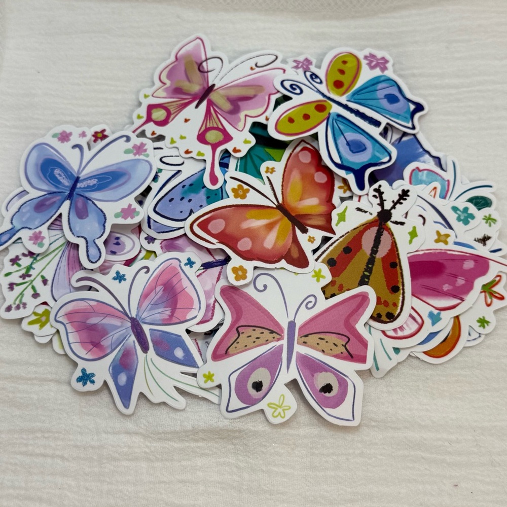 Colorful Butterfly Stickers - 50pc Set - NWT